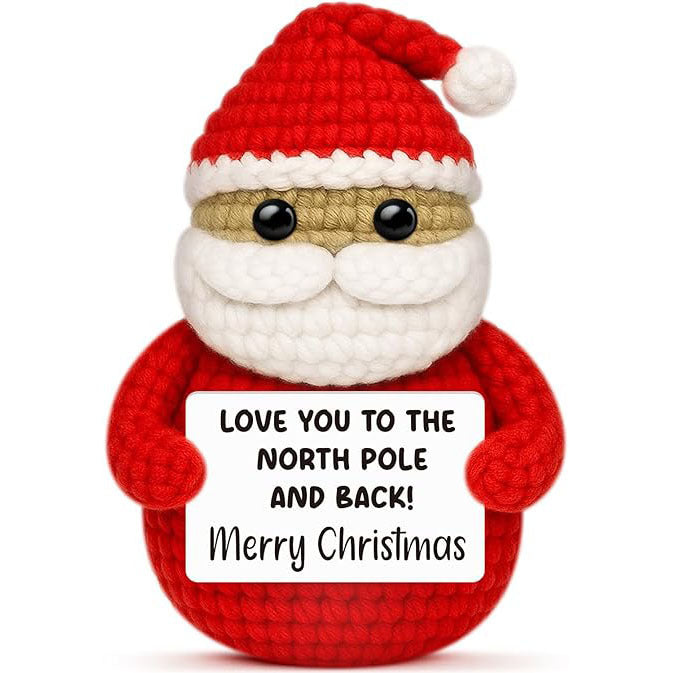 Handmade Crochet Santa Plush Christmas Gift Decor