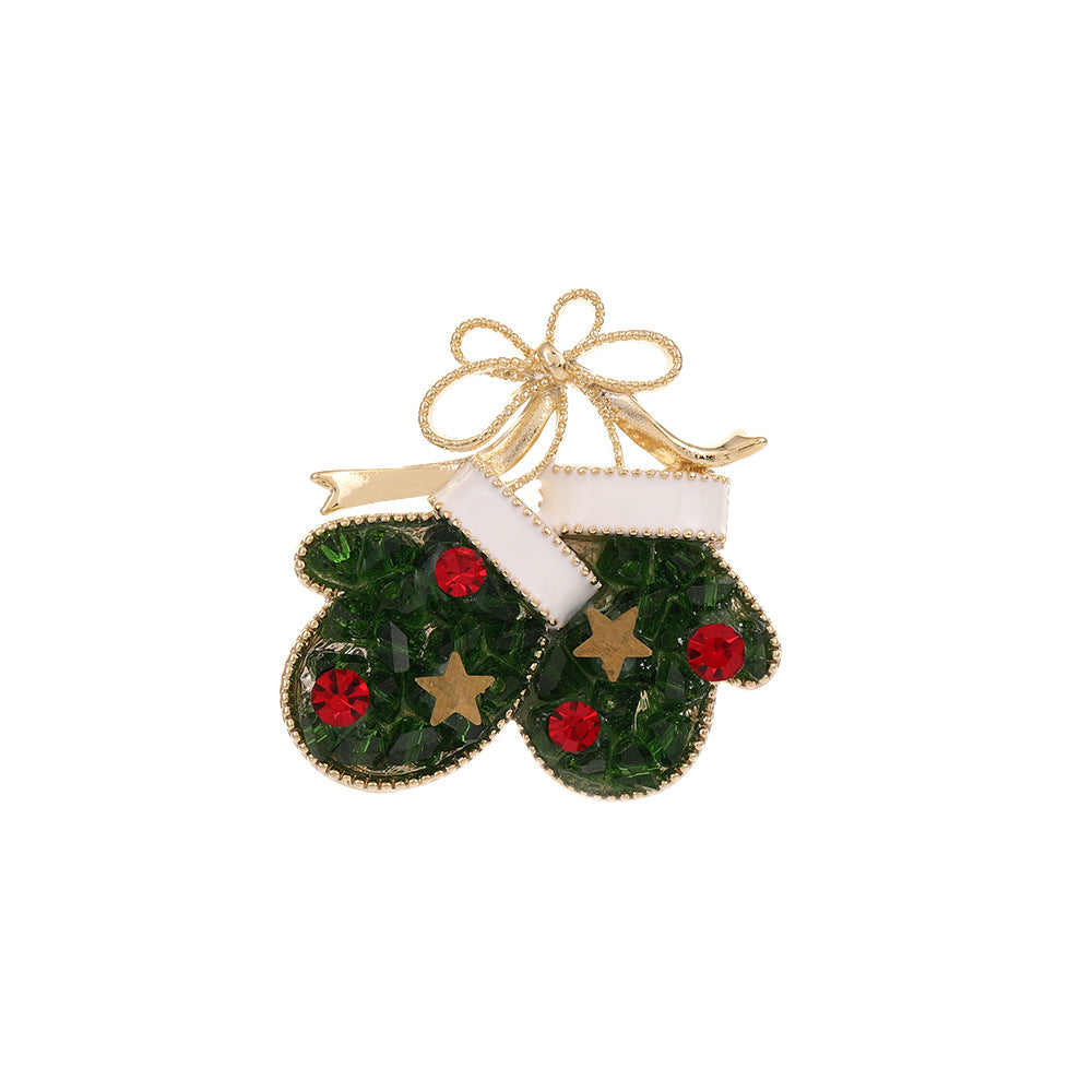 Christmas Alloy Brooch Set Festive Holiday Pin Accessories