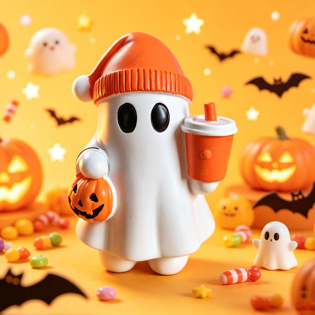 Halloween Ghost Resin Figurine Moon Night Tabletop Decor