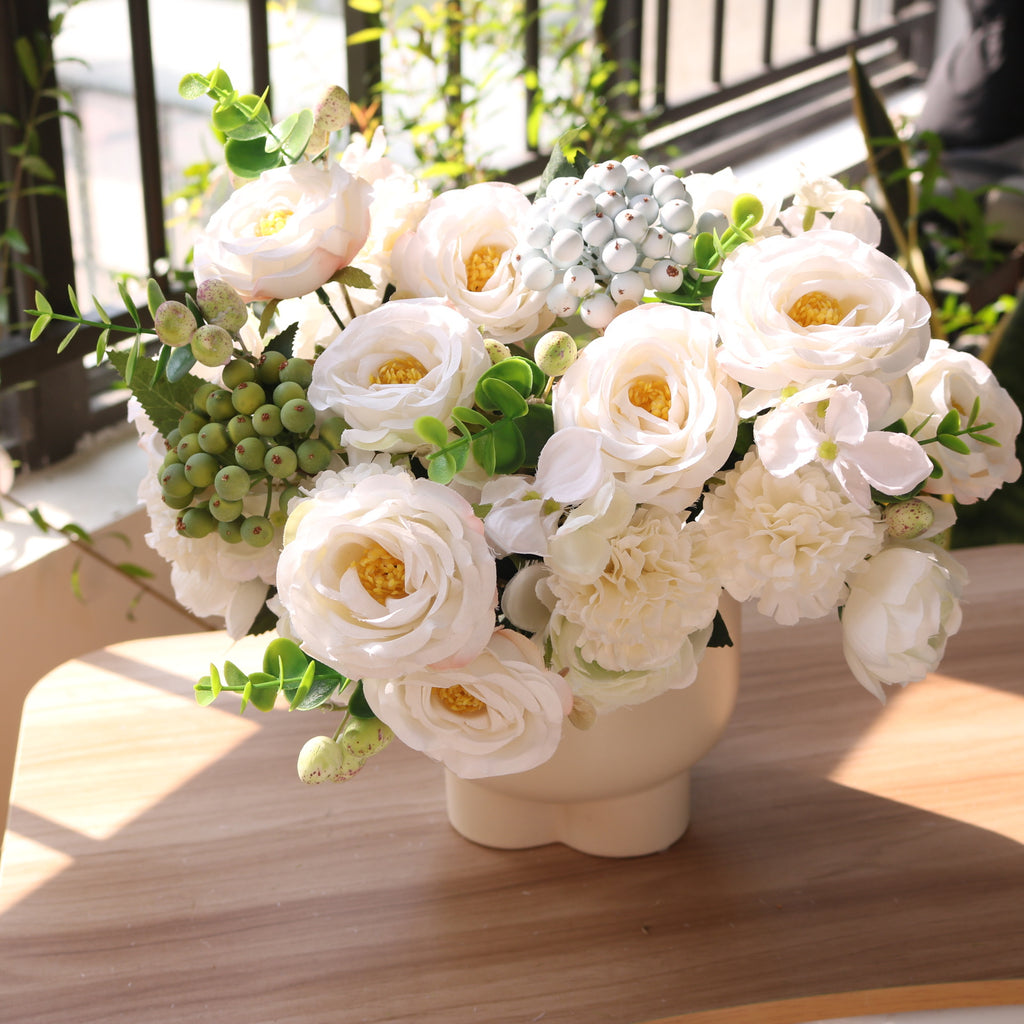 Valentine Faux Peony Camellia Floral Bouquet Wedding Decor