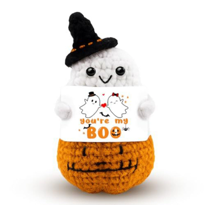 Handmade Crochet Doll Pumpkin Ghost Halloween Plush Decor