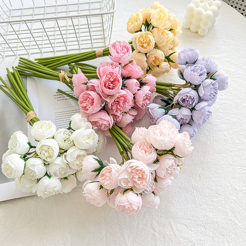 Artificial Peony Flower Bouquet Faux Floral Wedding Home Decor