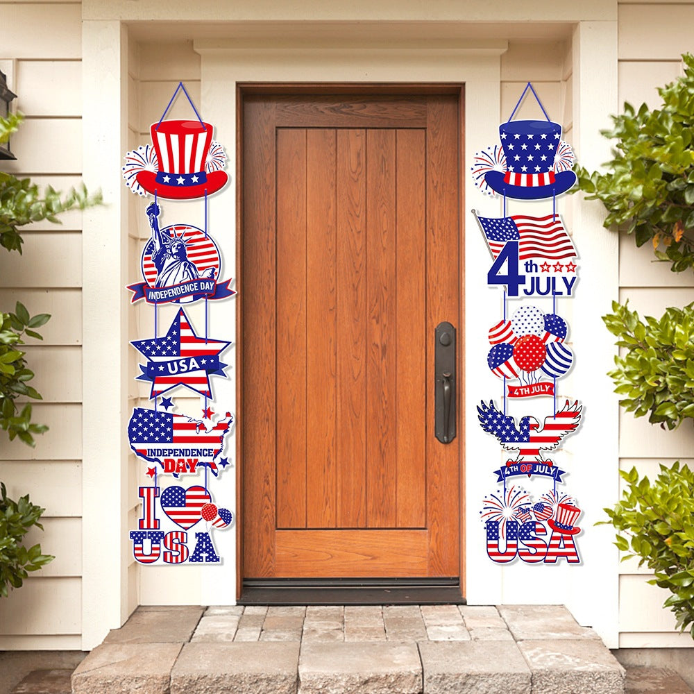 Fourth of July Patriotic Door Hanging Decor Set USA