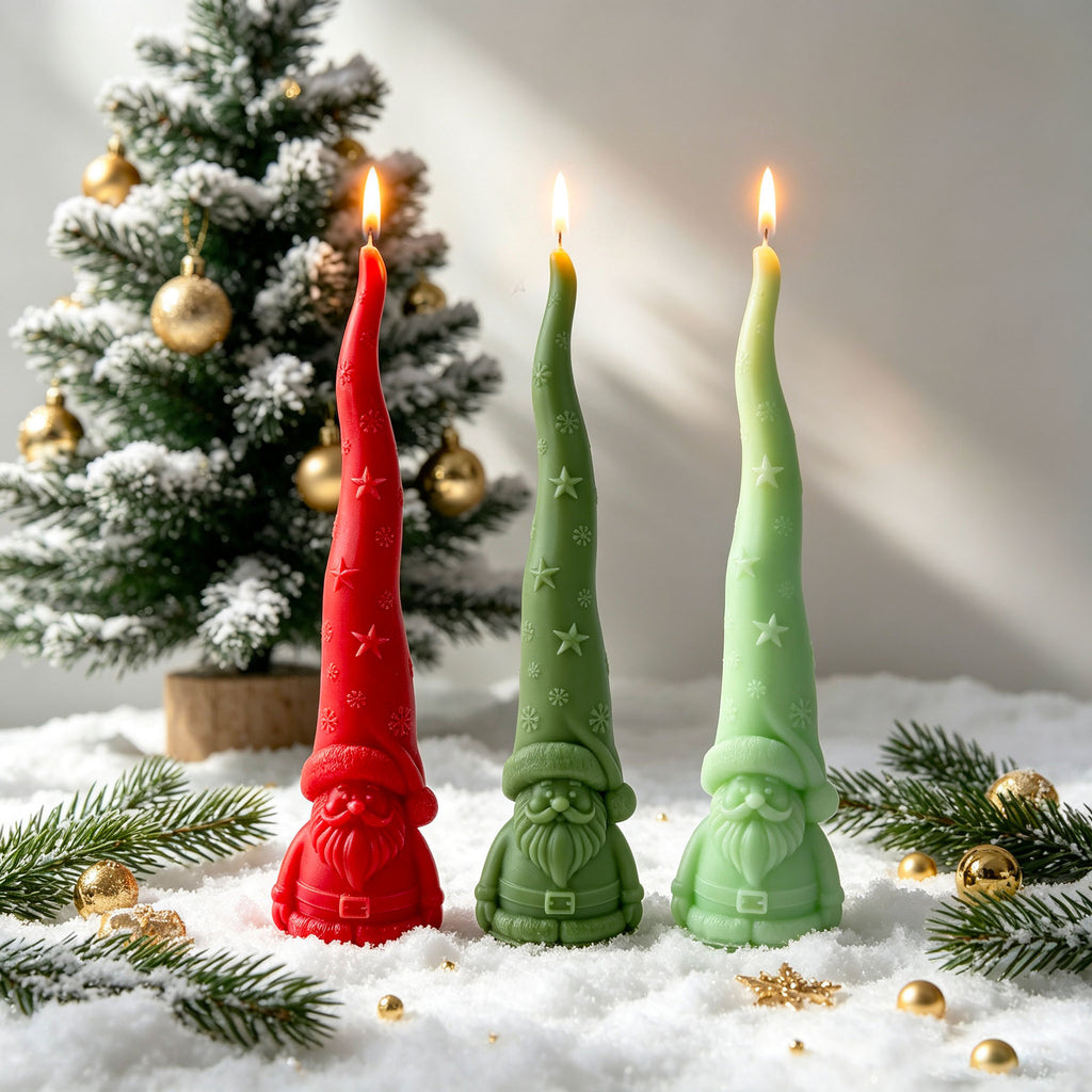 Christmas Santa Hat Candle Holiday Decorative Candle for Home Decor