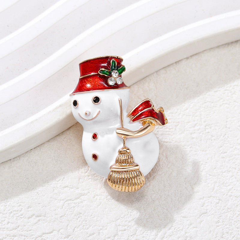 Christmas Rhinestone Brooch Pin Holiday Jewelry