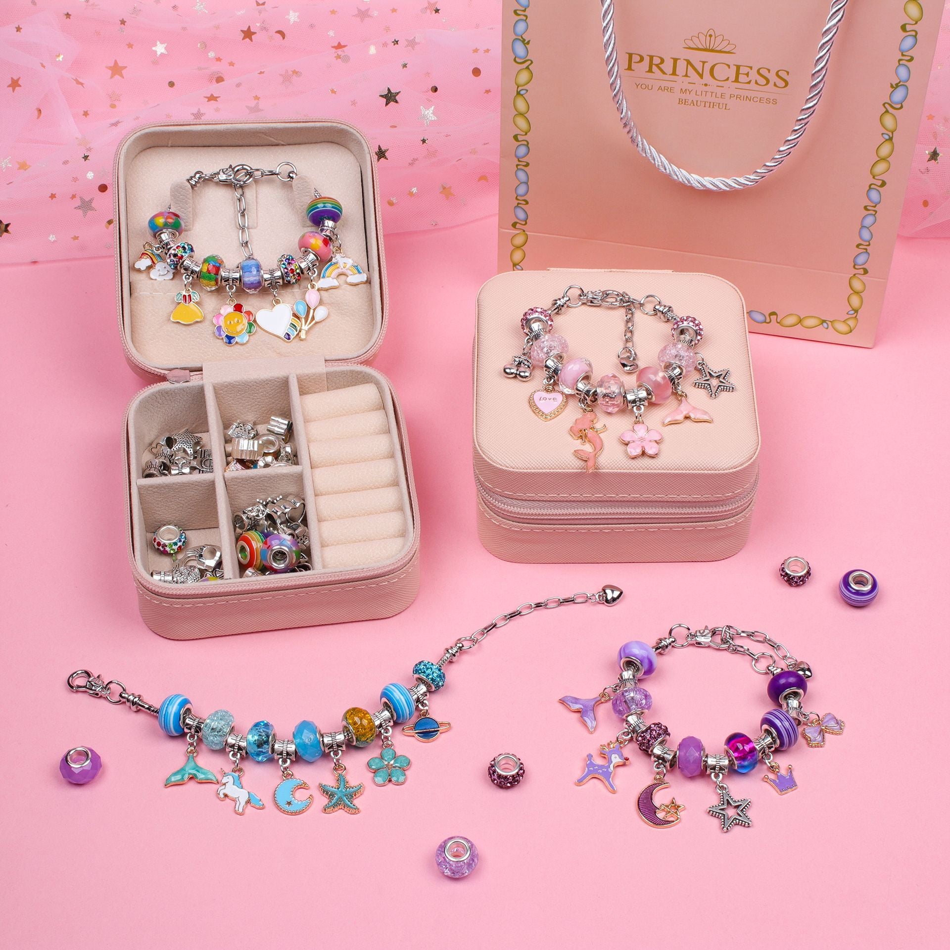 Girls DIY Charm Bracelet Jewelry Making Gift Set