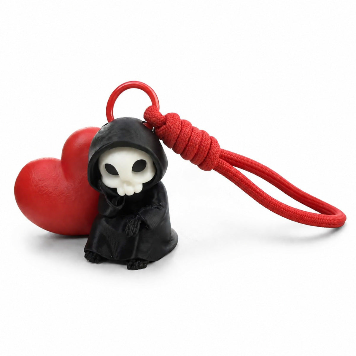 3D Printed Skull Heart Decor Keychain Plastic Gift Accessory