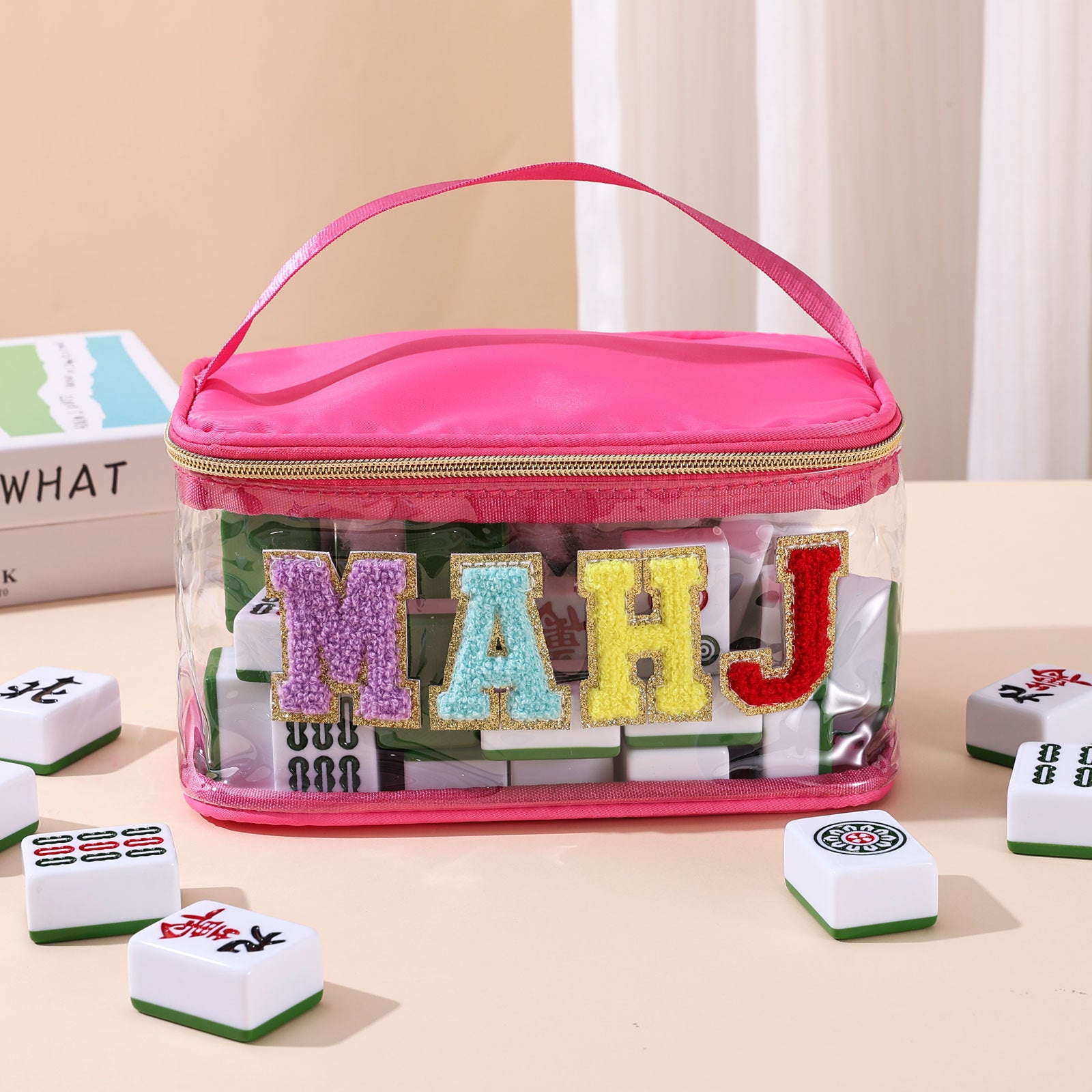 Transparent Mahjong Storage Bag Waterproof Cosmetic Organizer