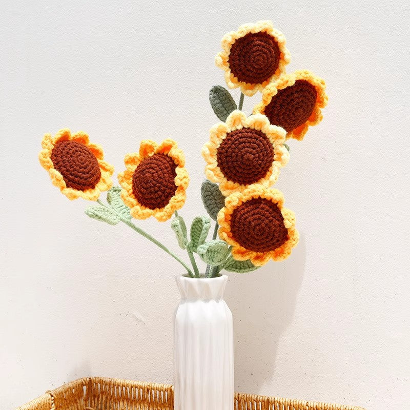 Valentine Crochet Rose Artificial Flower for Romantic Decor