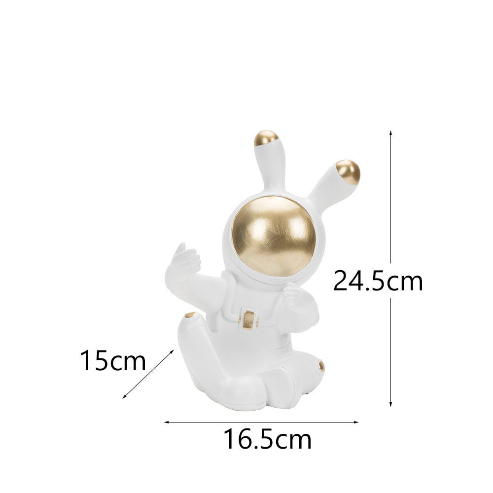 Astronaut Bunny Table Decor Storage Wine Holder Cute Gift