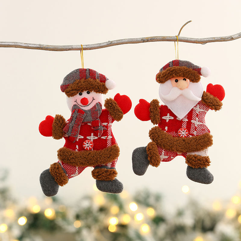 Cozy Plush Christmas Character Ornament Holiday Decoration Set