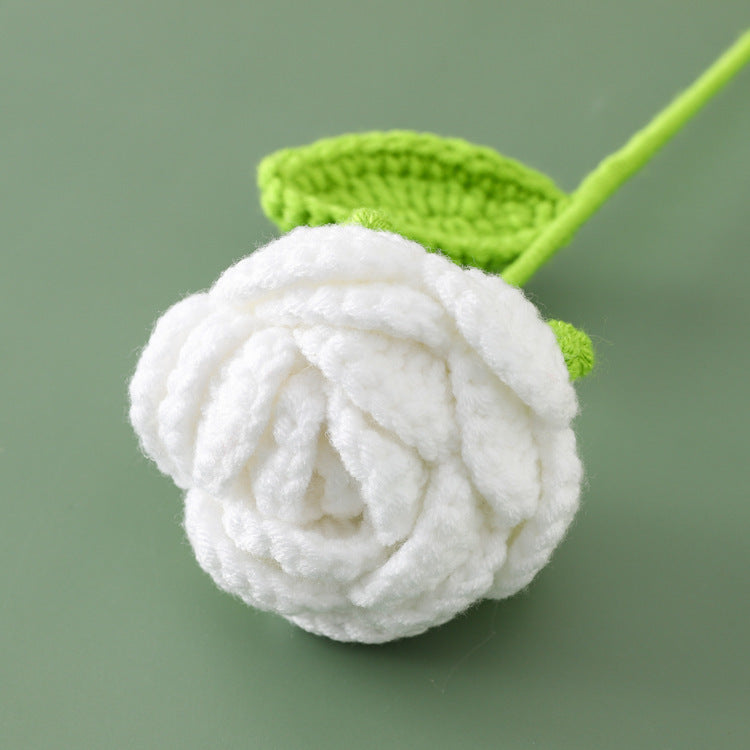 Valentine Crochet Rose Artificial Flower for Home Decor