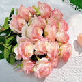 Silk Fabric Rose Stem Faux Floral Home Decor Accent