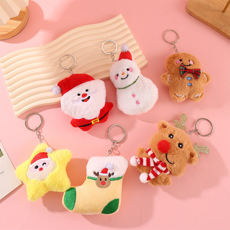 Christmas Plush Keychain Assorted Holiday Bag Charm