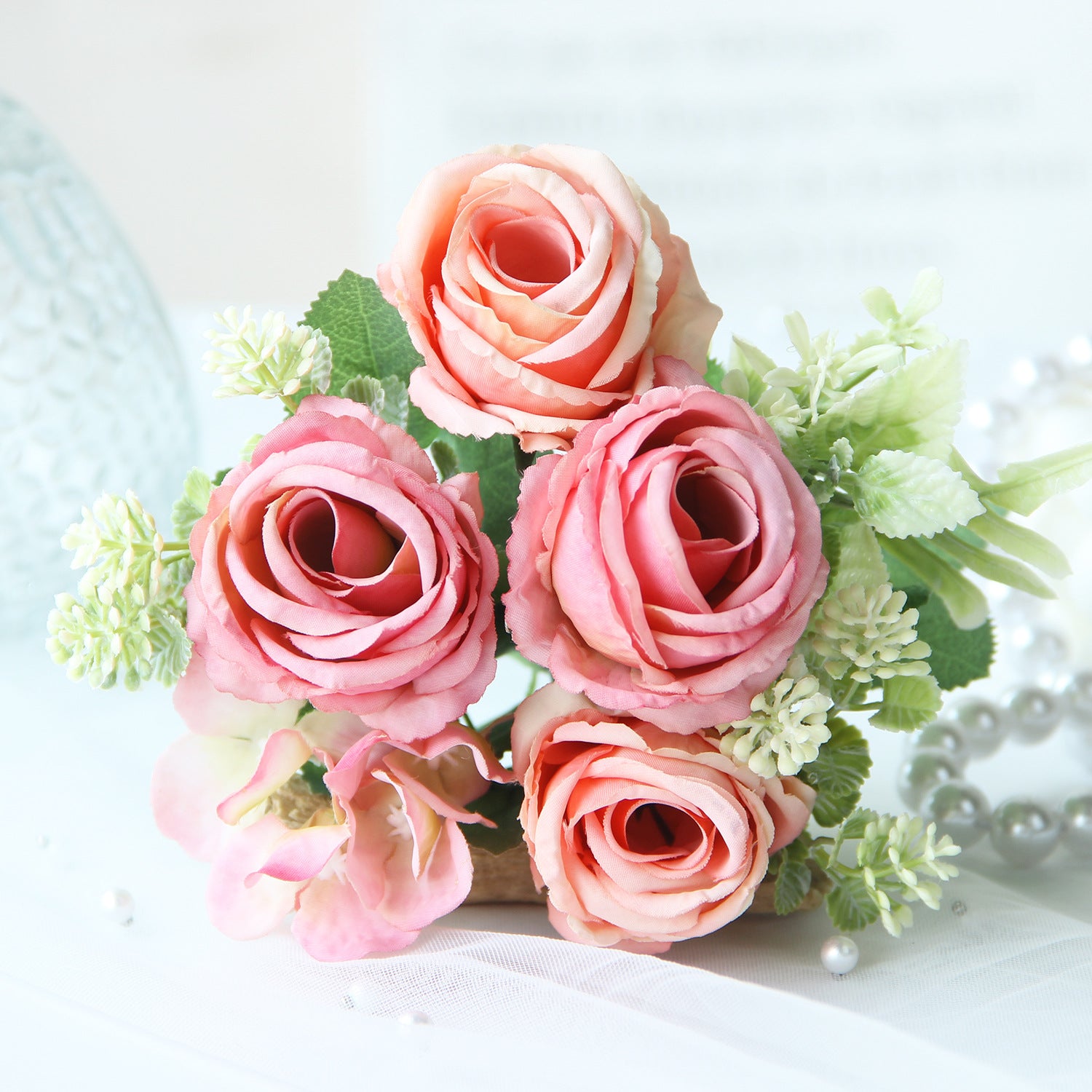 Valentine’s Day Faux Rose Bouquet Wedding Home Decor