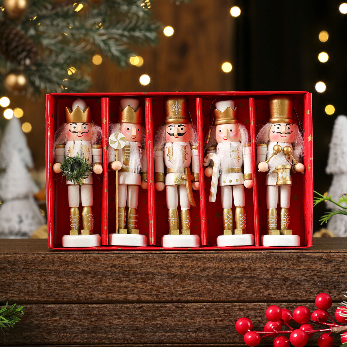 Christmas Nutcracker Wooden Figurine Holiday Table Decor