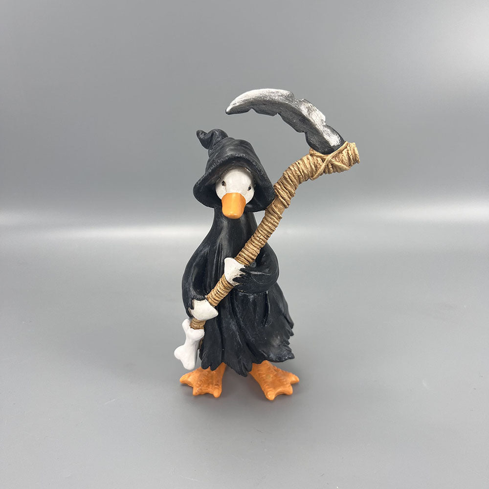 Resin Halloween Duck Figurine Seasonal Tabletop Decor