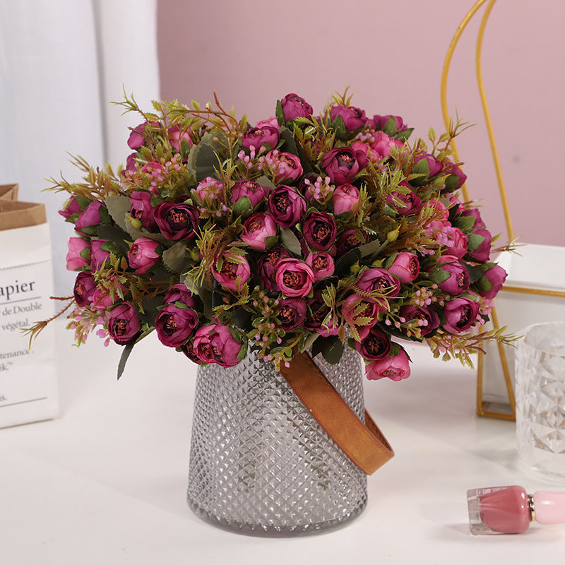 Valentine’s Day Mini Rosebud Faux Floral Bouquet Home Decor