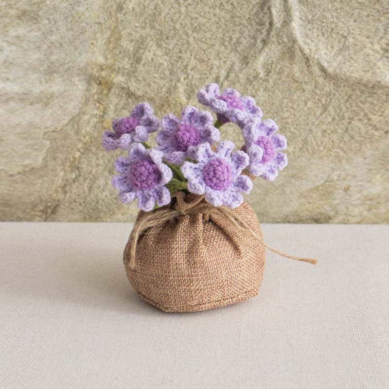 Valentine Handmade Crochet Daisy Potted Faux Flower