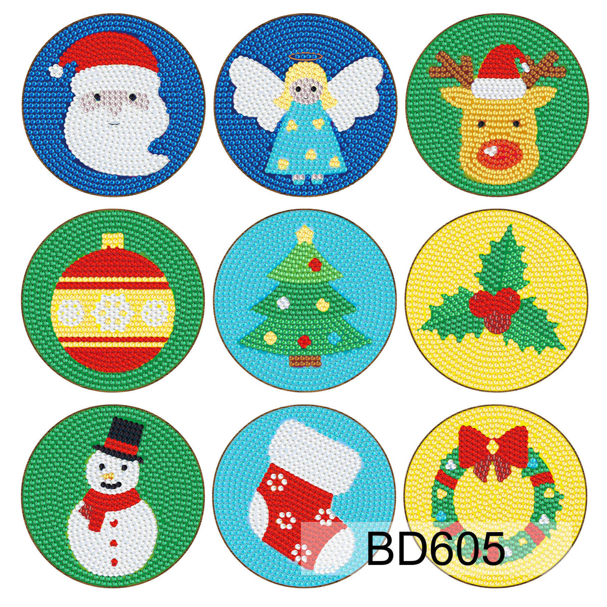 Christmas Diamond Painting Coaster DIY Kit Holiday Craft Set