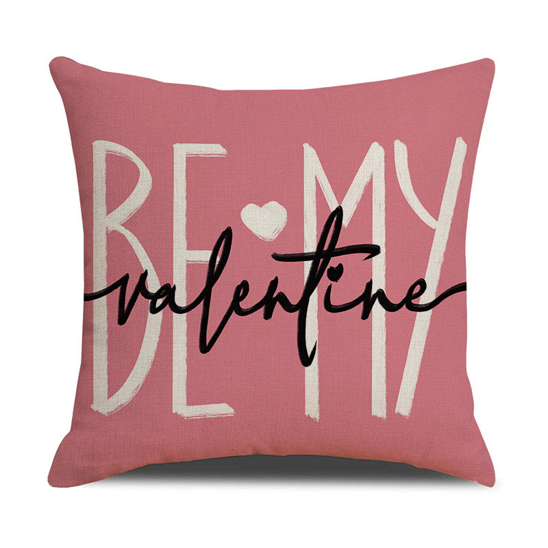 Pink Valentine Heart Pillow Covers Romantic Linen Decor