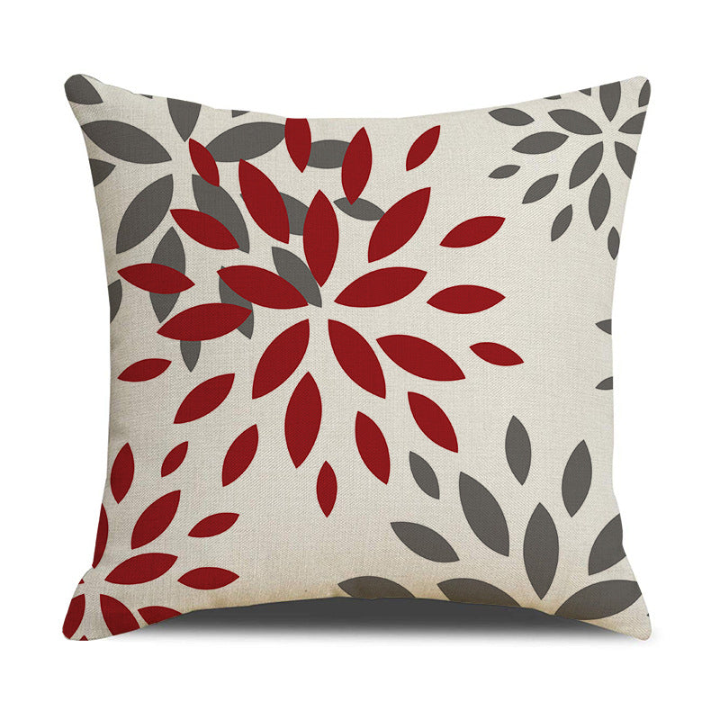 Linen Geometric Letter Throw Pillow Cover Square Sofa Decor