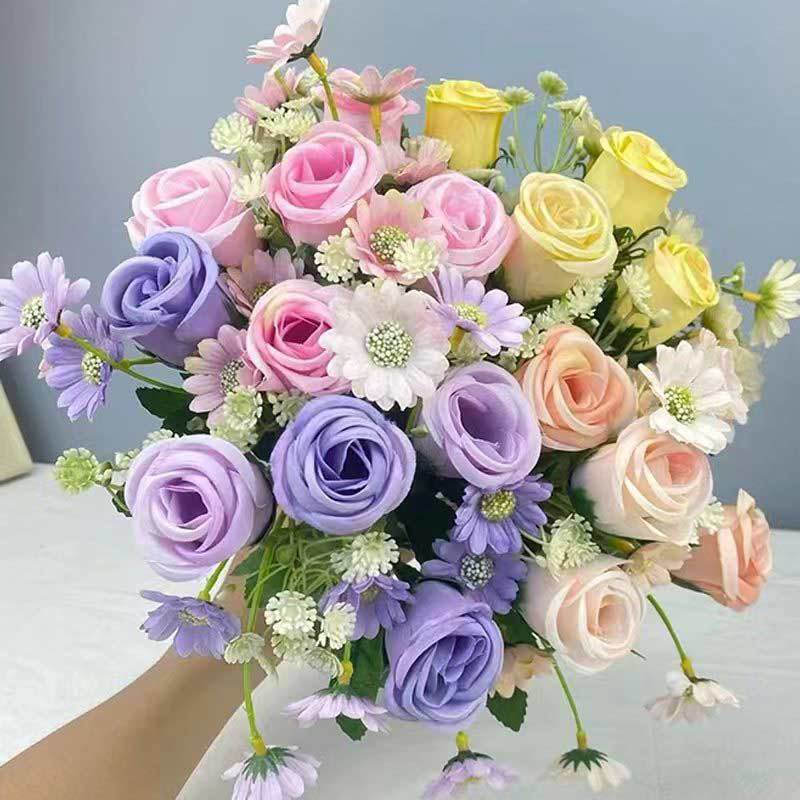 Valentine’s Day Faux Rose Bud Bouquet for Home Wedding Decor