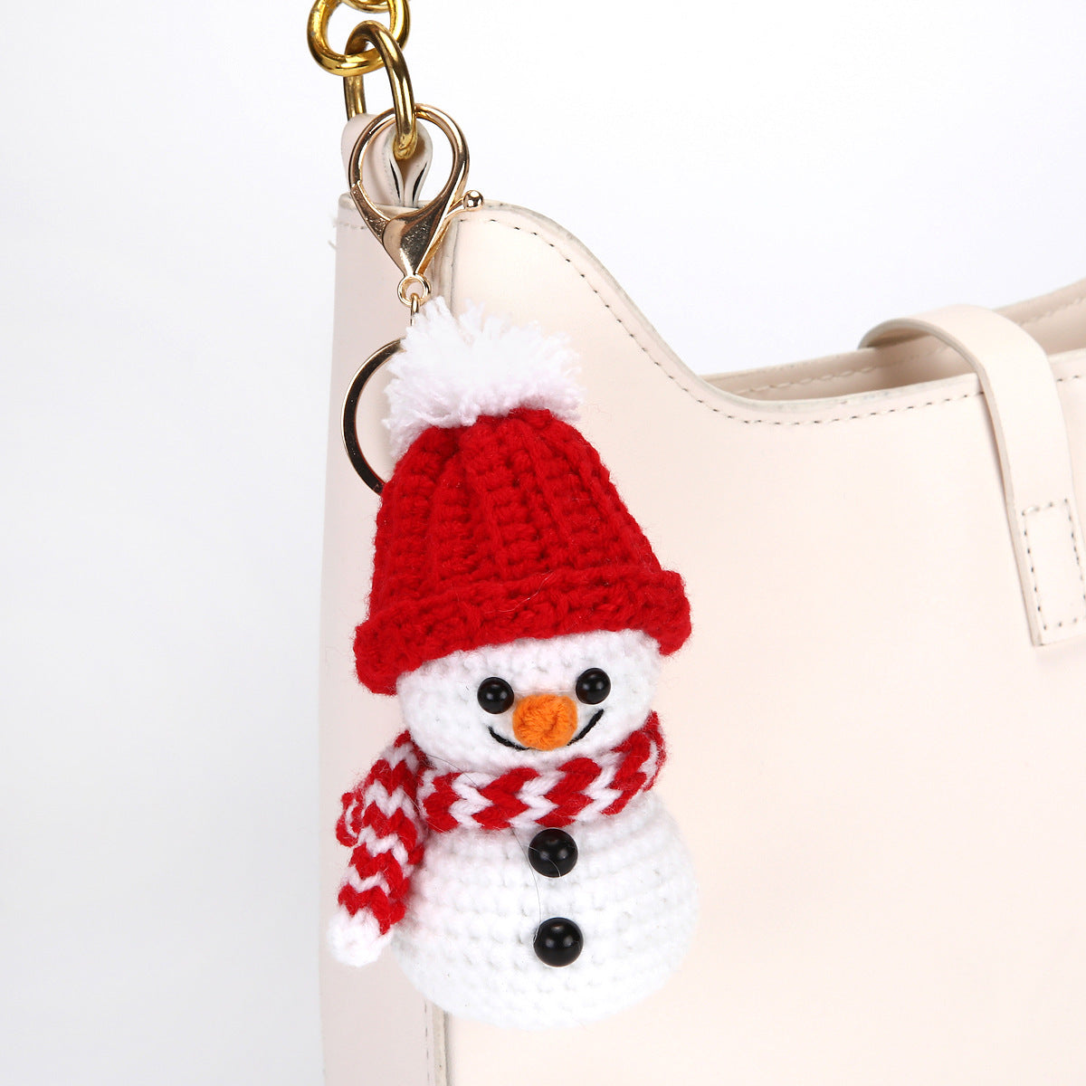 Crochet Santa Snowman Christmas Keychain Holiday Bag Charm