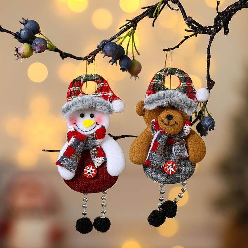 Plush Christmas Character Hanging Ornament Holiday Decor Set