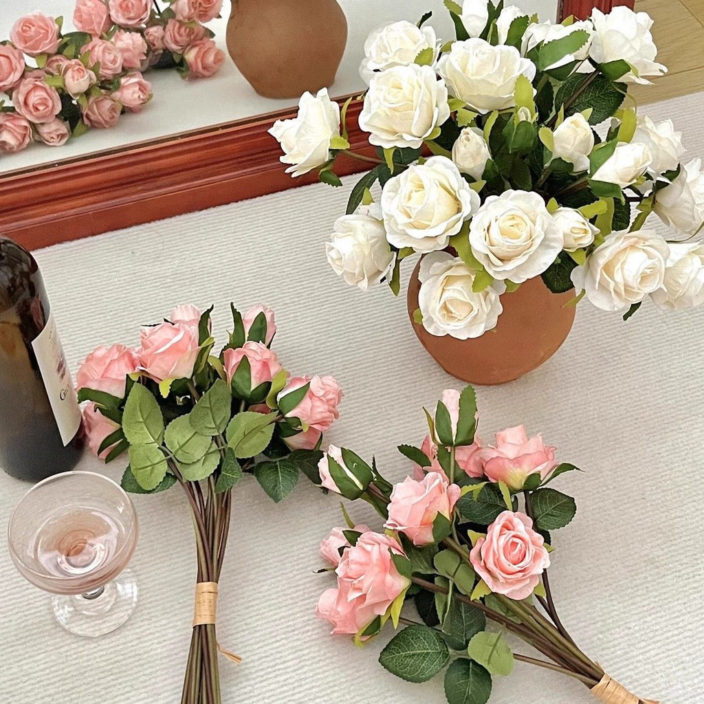 Valentine’s Day Faux Burnt Edge Rose Bouquet for Home Decor