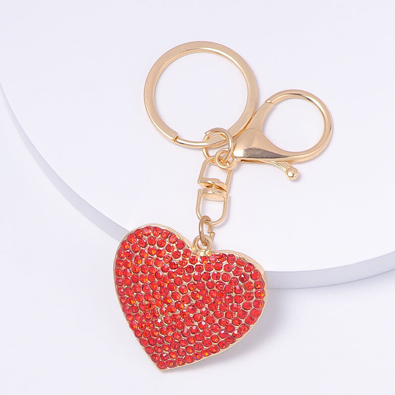 Valentine’s Day Crystal Heart Keychain Rhinestone Charm