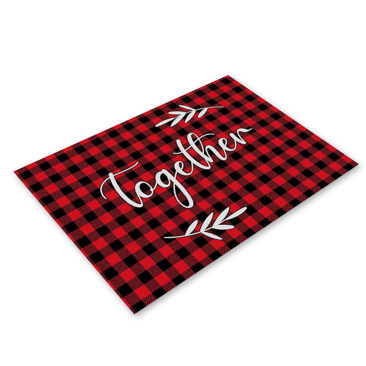Valentines Day Plaid Linen Placemats Farmhouse Table Decor