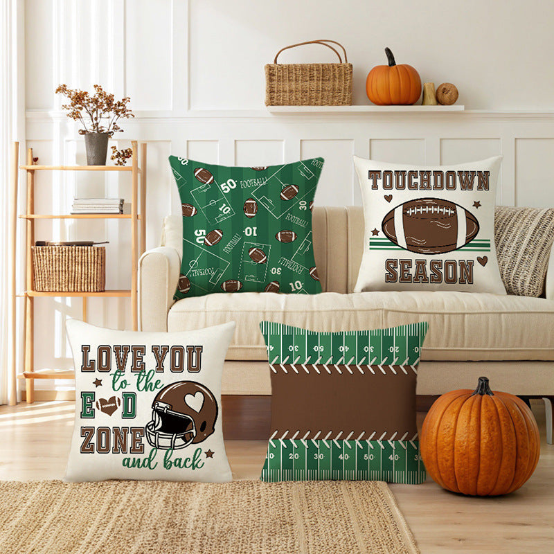 Printed Football Pillow Cover Cushion Case Sofa Decor