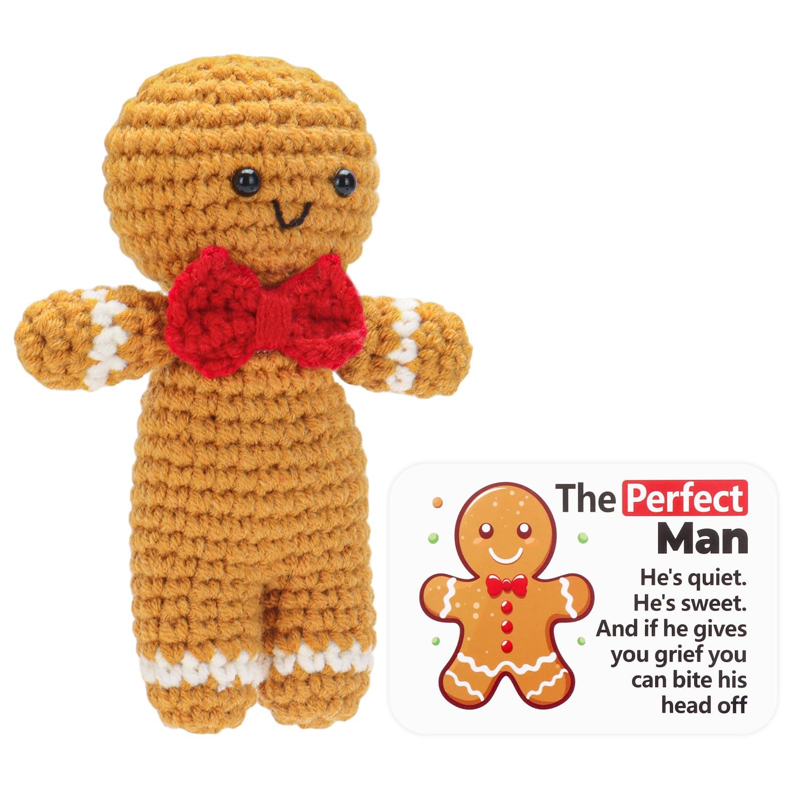 Handmade Crochet Gingerbread Man Christmas Plush