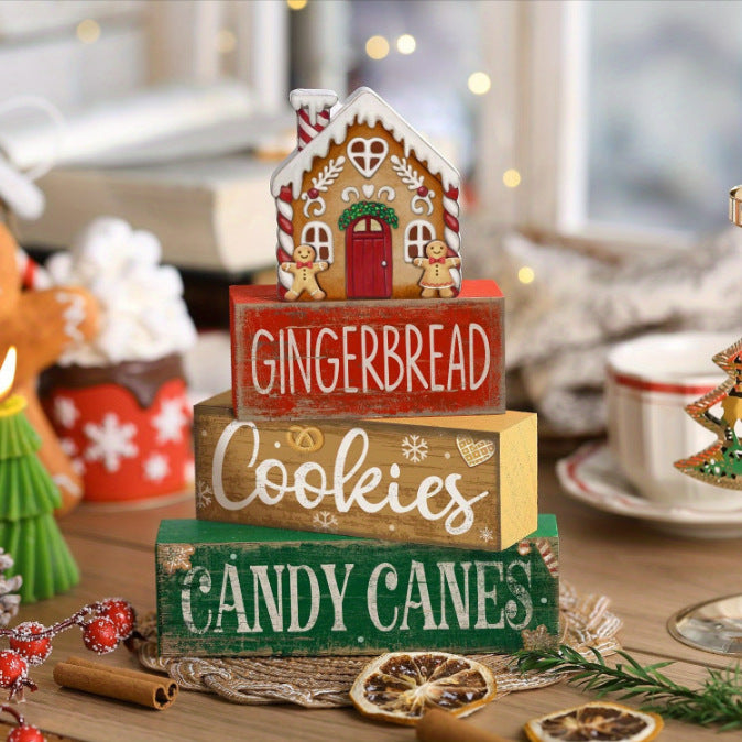 Christmas Tiered Tray Decor PVC Holiday Tabletop Ornament