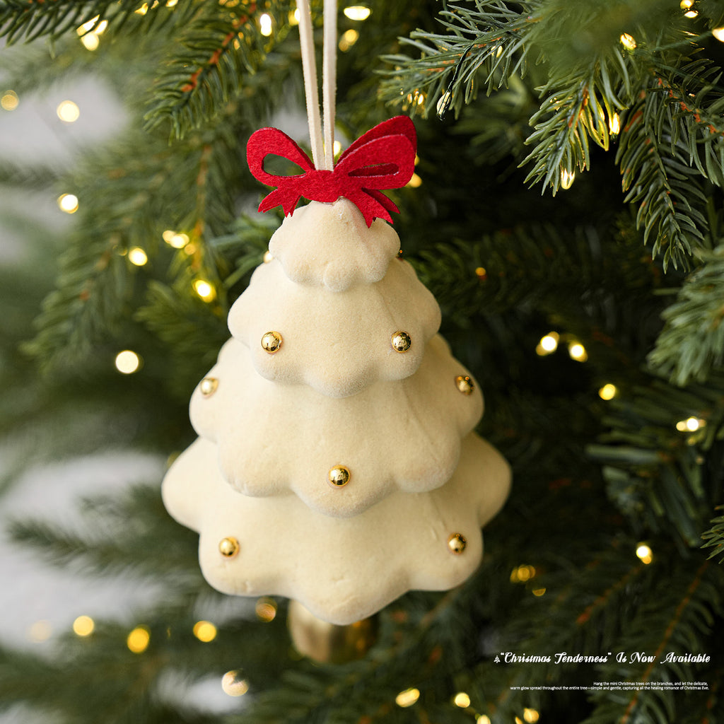 Foam Flocked Christmas Tree Bell Ornament Holiday Decor