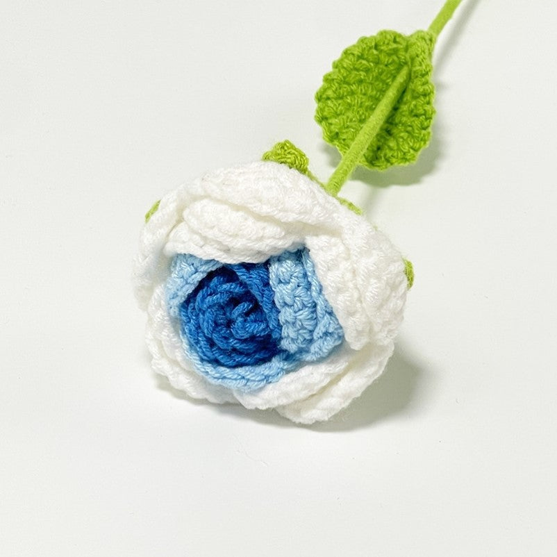 Valentine Crochet Rose Artificial Flower for Romantic Decor