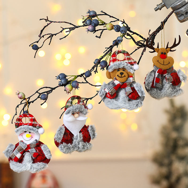 Plush Santa Snowman Christmas Hanging Ornament Collection