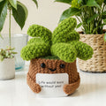 Handmade Crochet Succulent Cactus Mini Potted Plants Decor