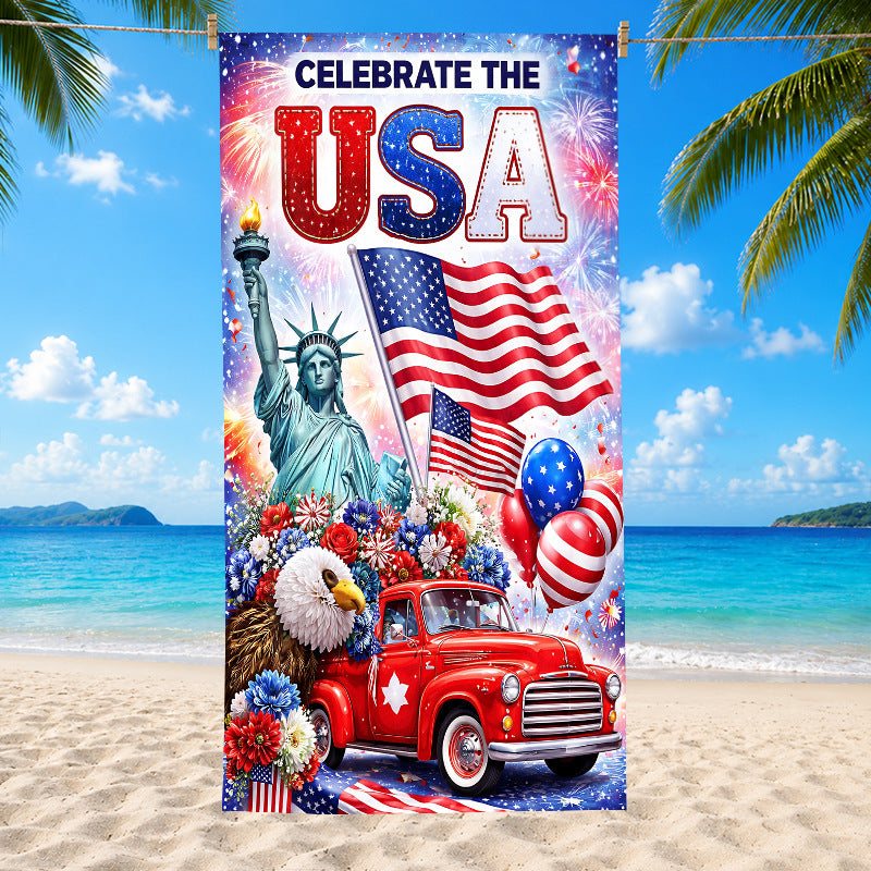 4th of July Patriotic Beach Towel Collection USA Flag Prints