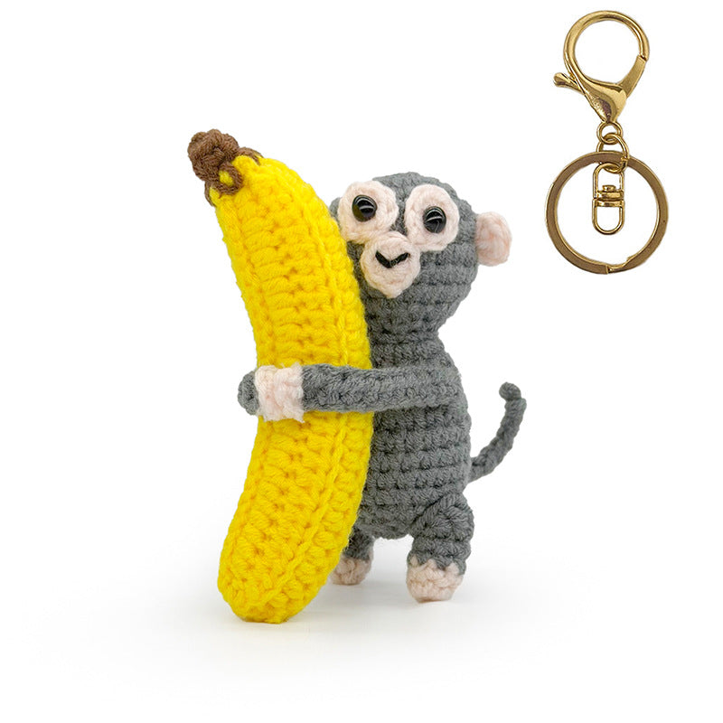Crochet Monkey Keychain Handmade Plush Bag Charm