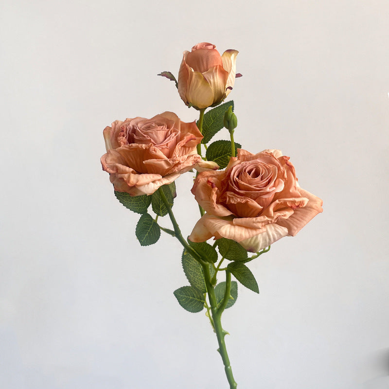 Valentine’s Day Vintage Faux Rose Bouquet Burnt Edge Decor