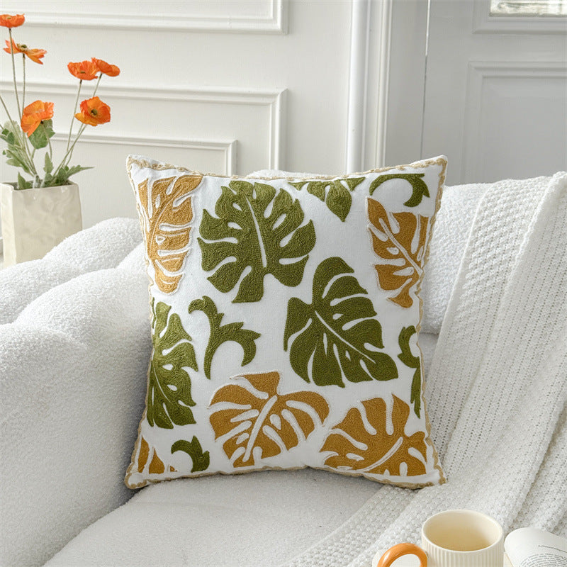 St. Patrick’s Day Green Botanical Embroidered Pillow Cover