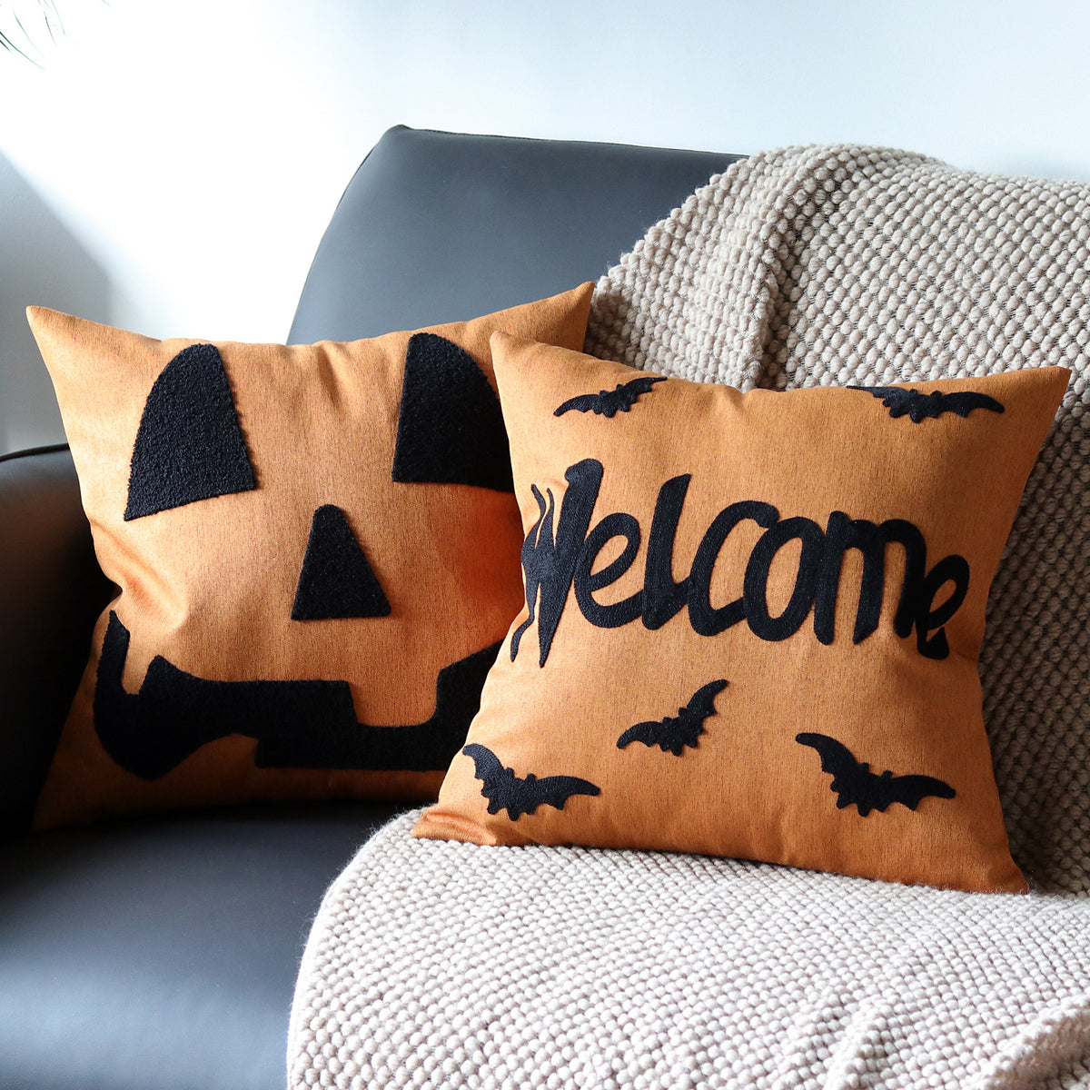 Polyester Halloween Pumpkin Decorative Throw Pillow Cover