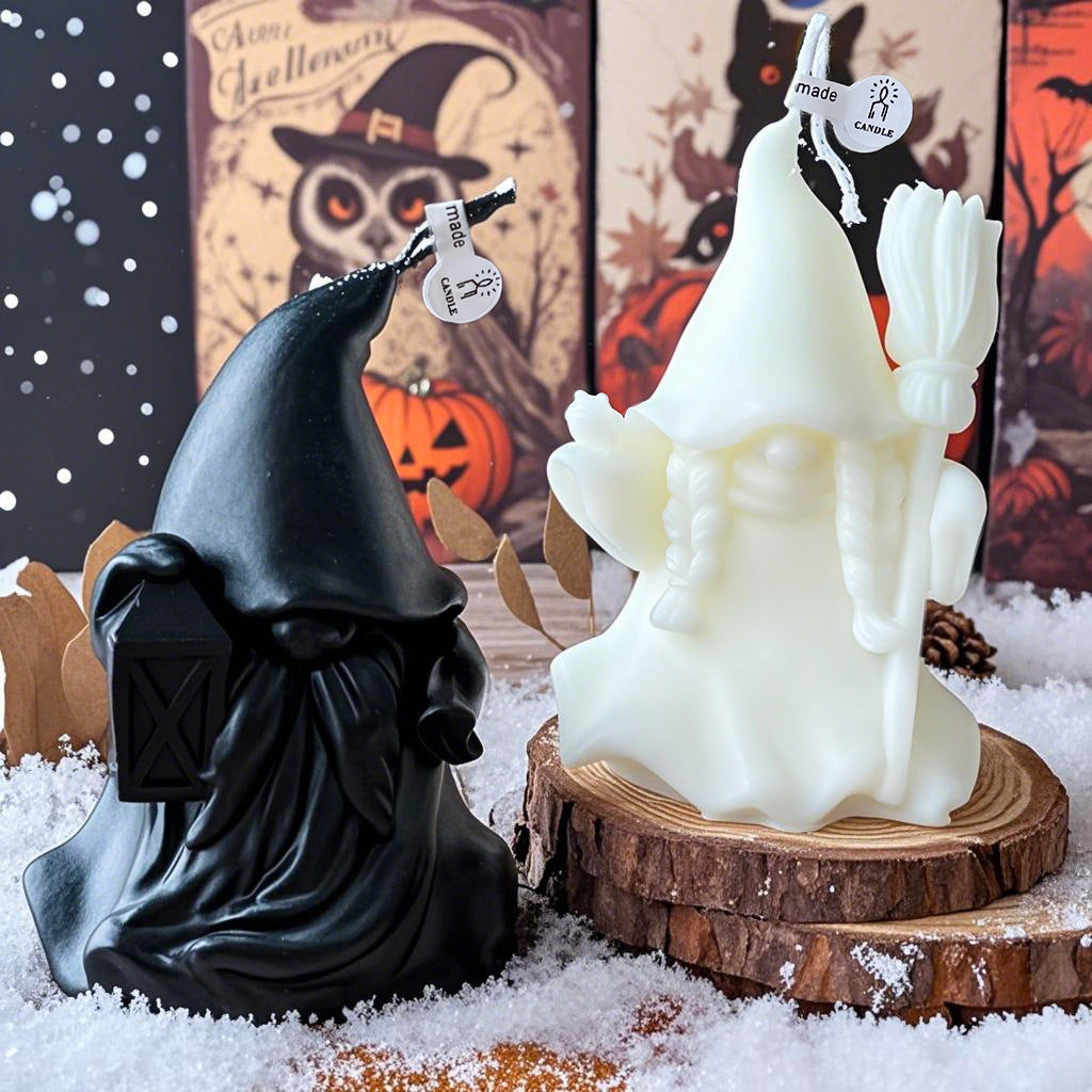 3D Gnome Christmas Candle Holiday Decor Festive Tabletop Accent