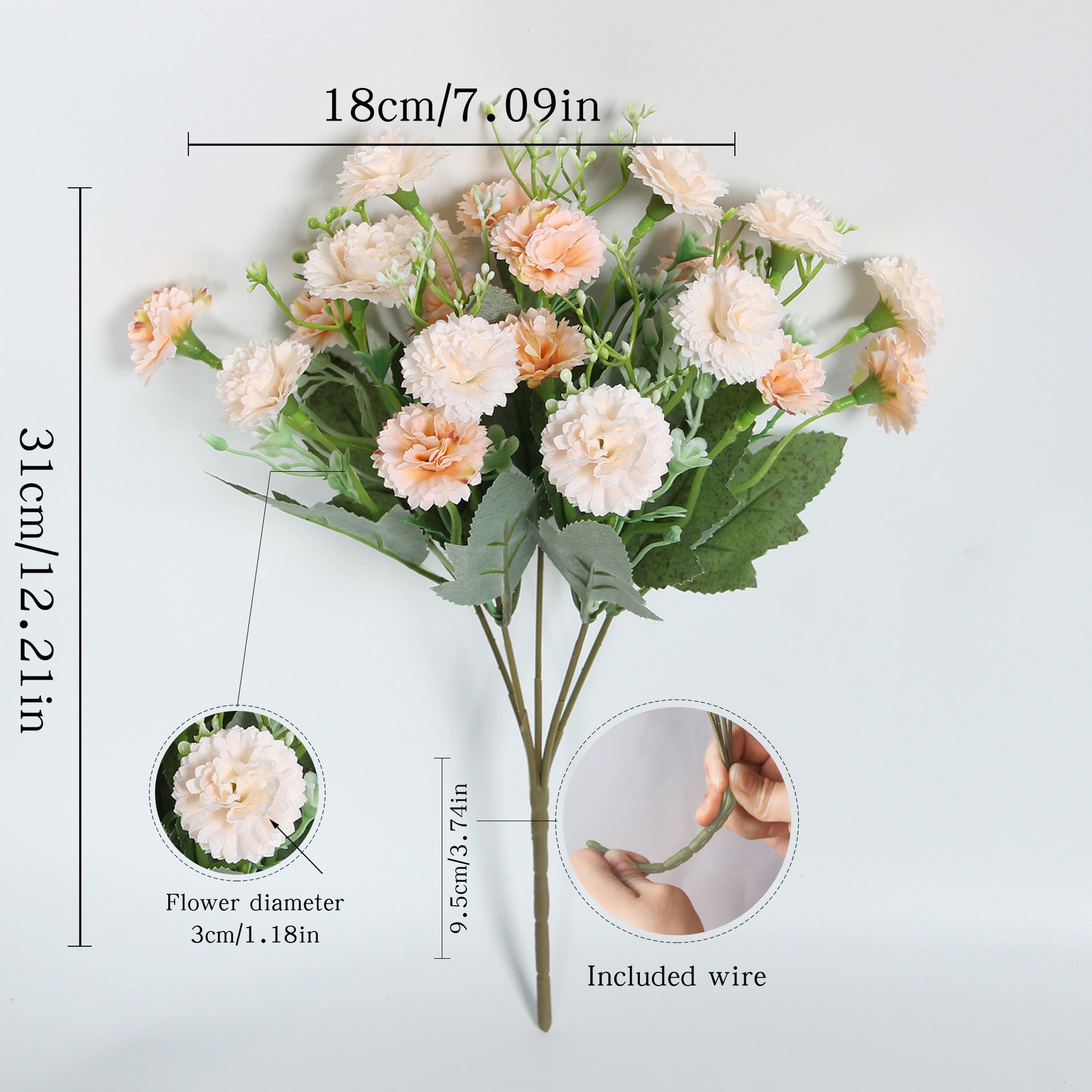 Silk Flower Bouquet Faux Floral Decorative Accent