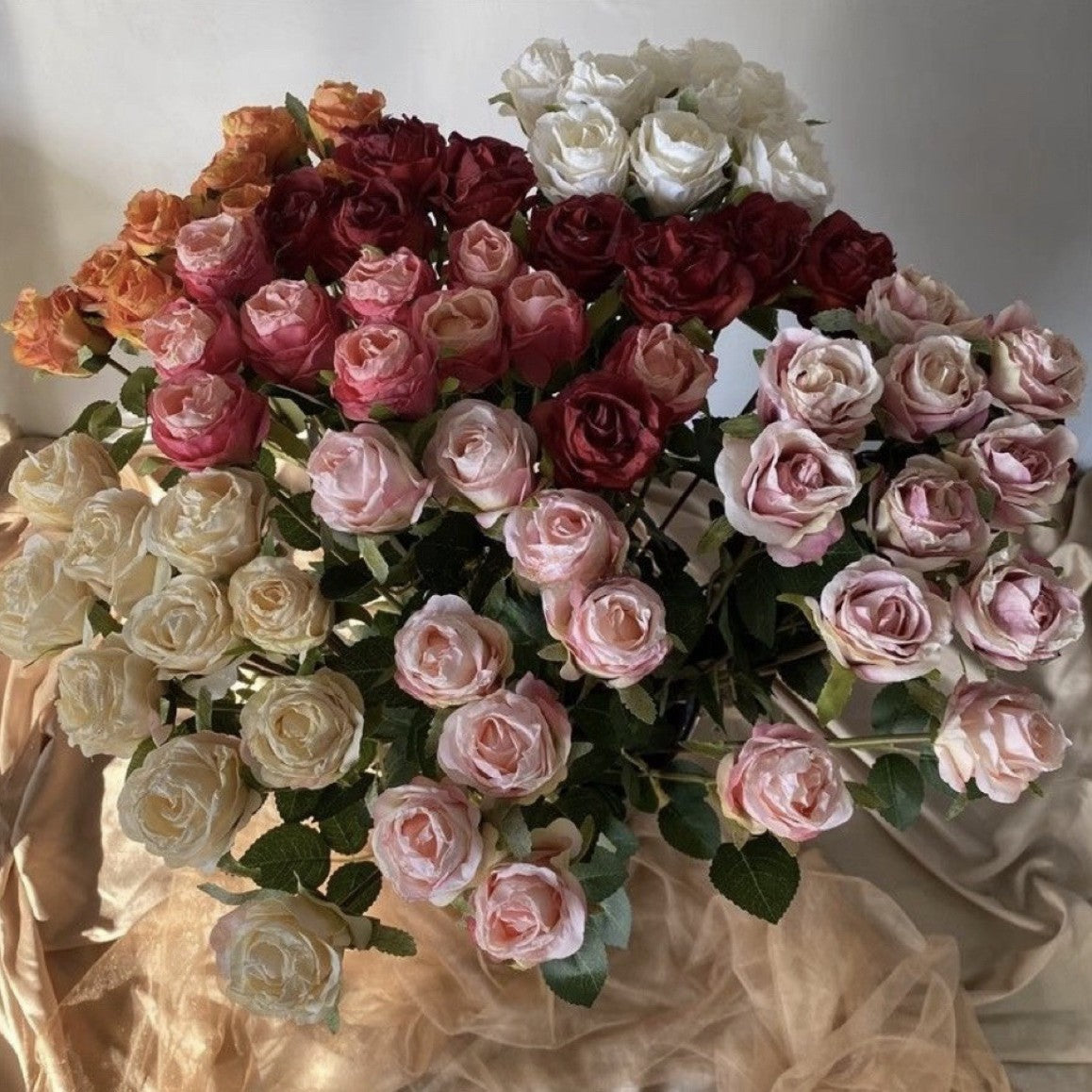 Valentine’s Day Faux Burnt Edge Rose Bouquet for Home Decor