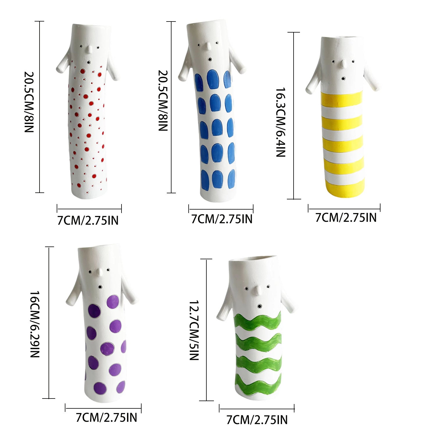 Cute Handmade Character Ceramic Vase for Home Table Decor