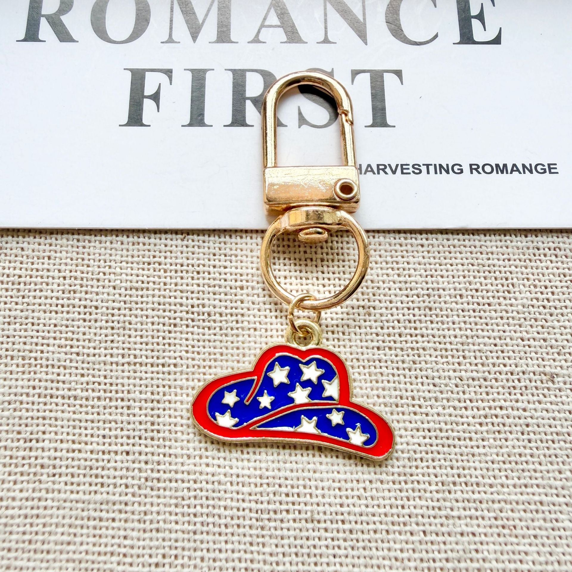 4th of July Patriotic Keychain Set USA Flag Charms