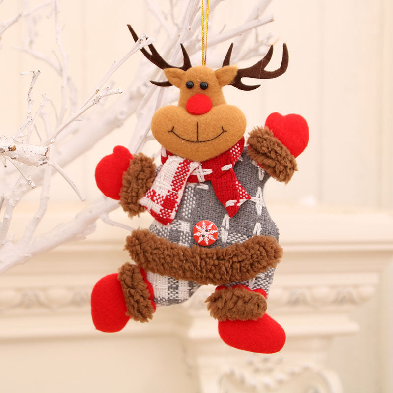 Cozy Plush Christmas Character Ornament Holiday Decoration Set
